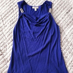Royal Blue Sleeveless Cowlneck Top